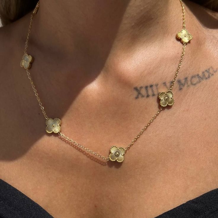 گردنبند زنانه ونکلیف استیل ضد حساسیت | سه رنگ طلایی، سفید و مشکی