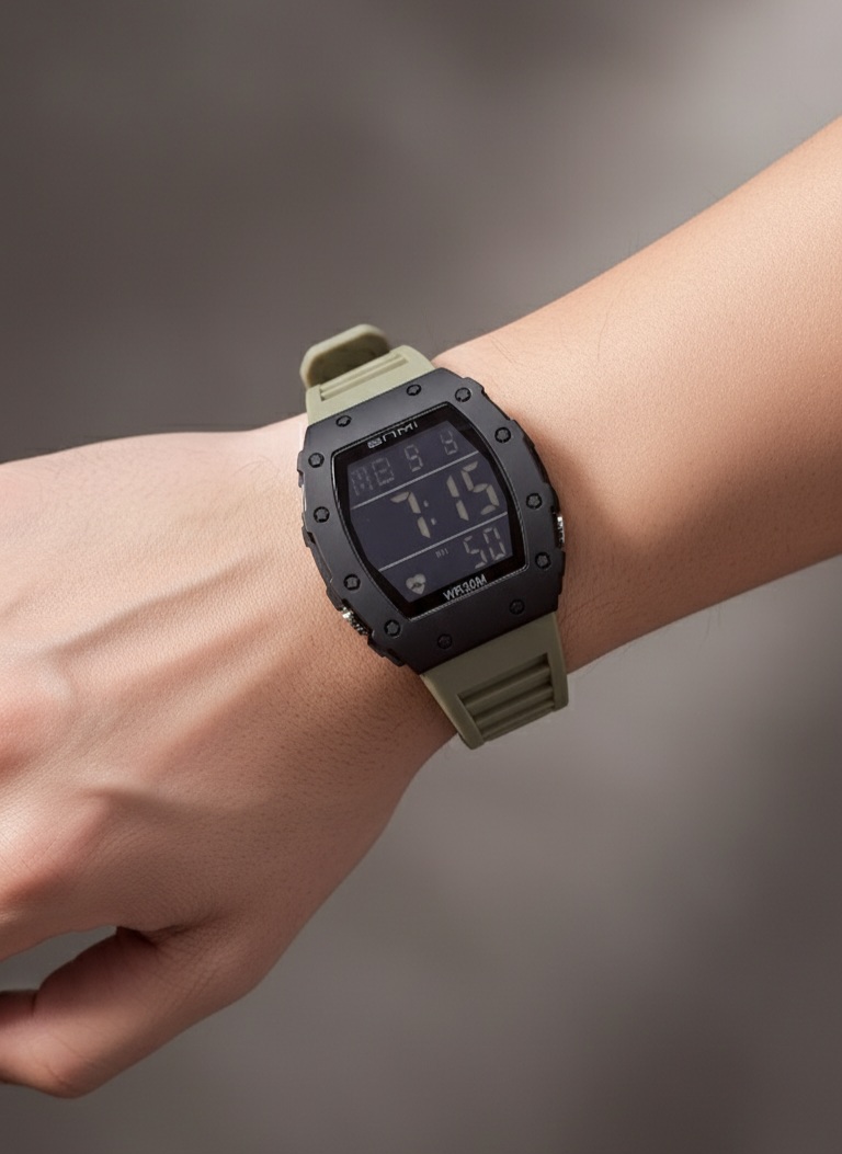 ساعت مردانه مچی BNMI اسپورت با بند ژله‌ای، سبک، ضد‌آب برای استفاده روزانه