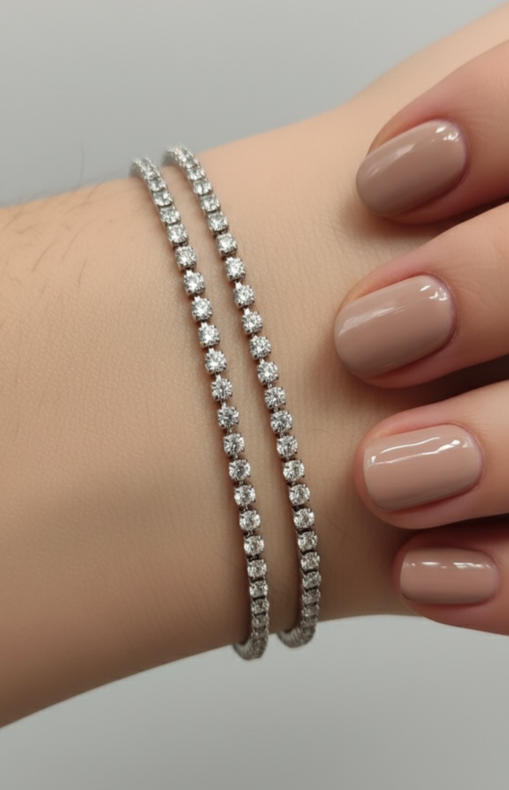 دستبند تمام‌نگین کشی دخترانه — فری‌سایز و درخشان