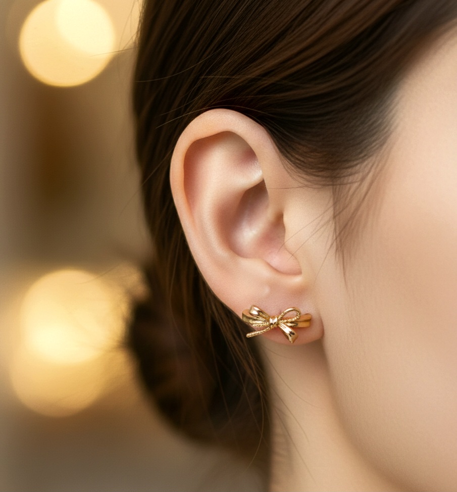 گوشواره ژوپینگ پاپیون حلقه‌ای — ظریف و فانتزی