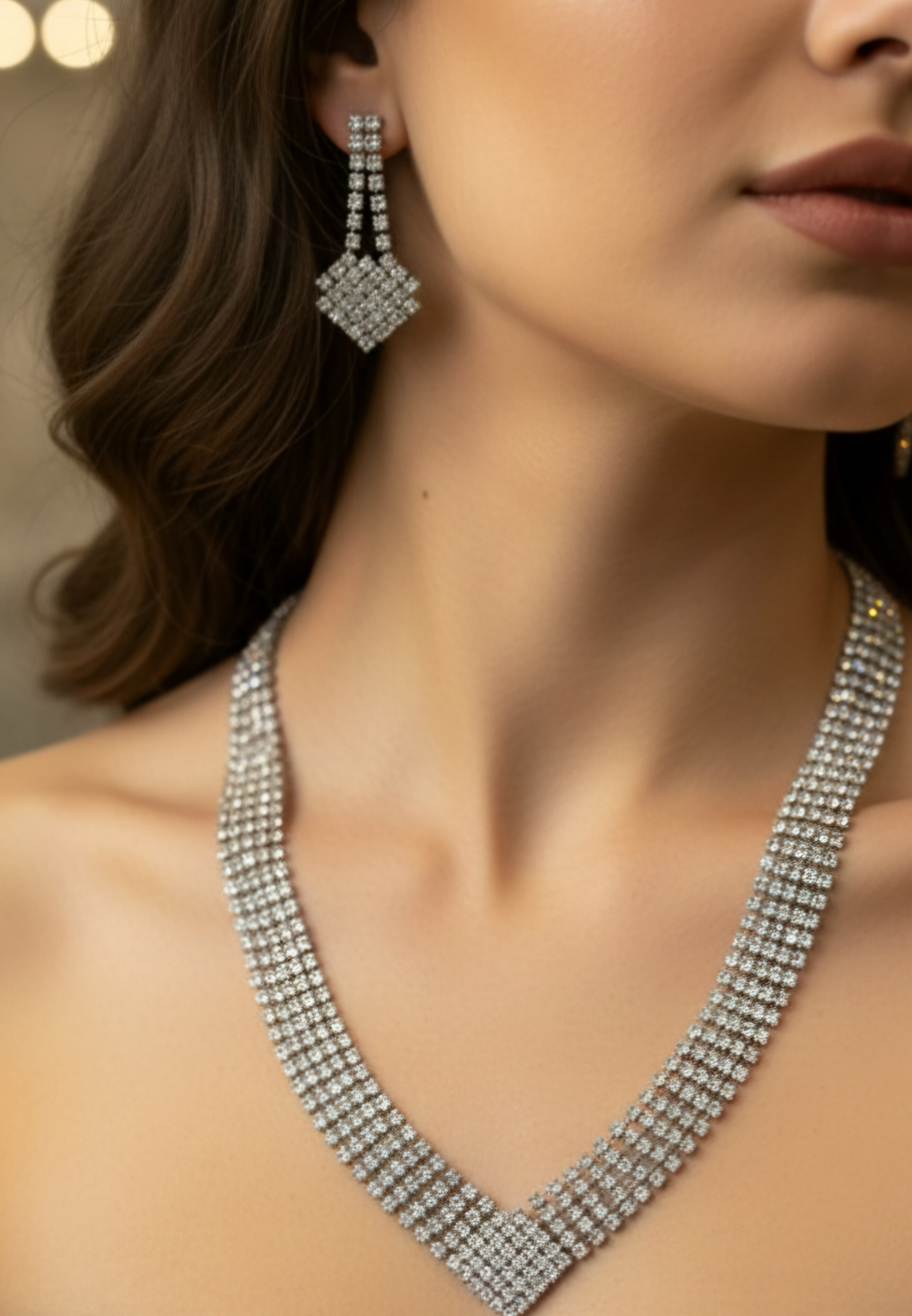 نیم‌ست مجلسی فول نگین اتمی با طراحی چندردیفه و جلوه درخشان