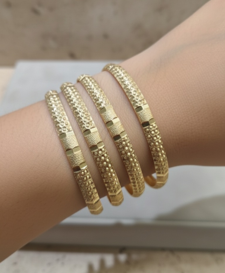 النگو طلاروس رنگ ثابت پک ۴ عددی با سایزبندی استاندارد